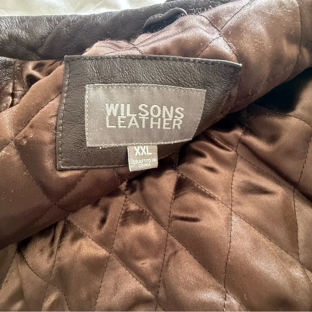 Vintage Wilsons Leather Men’s Bomber Jacket Brown Flight Oversized Jacket XXL - Picture 11 of 15